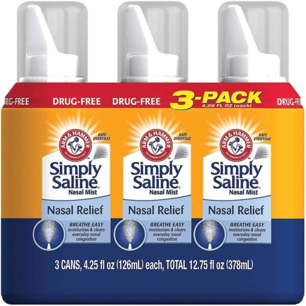 Simply Saline Adult Nasal Mist, Original, Pack of 3, 4.25 Oz...