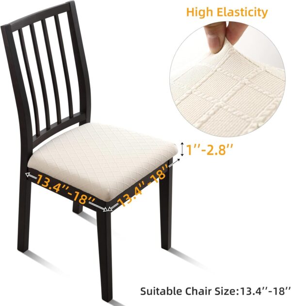 Waterproof Seat Cushion Covers 6 PCS, Stretch Jacquard Chair...