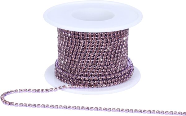 Crystal Rhinestone Close Chain Trim,10 Yards/Roll of 2mm Rhi...