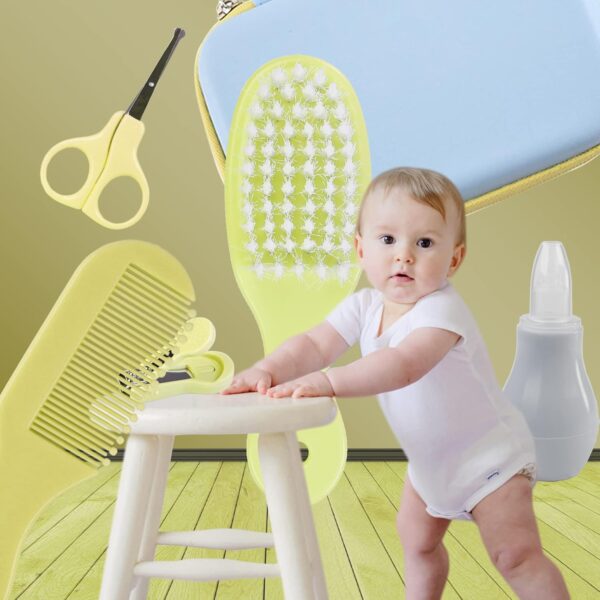 ZELINYE Baby Grooming Kit, 8 in 1 Baby Hair Brush/Nail Clipp...