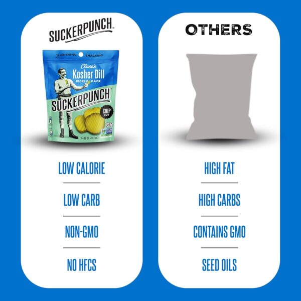 SuckerPunch Classic Dill Pickle Chips, Snack Pack, Gluten Fr...