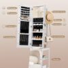 LED Jewelry Cabinet, 66" Jewelry Armoire with Clothes Rack, ...