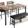 IRONCK Dining Table Set for 4, Kitchen Table with Upholstere...