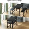 Tatub Dining Table Set for 4, 3-Piece Kitchen Table with 2 B...