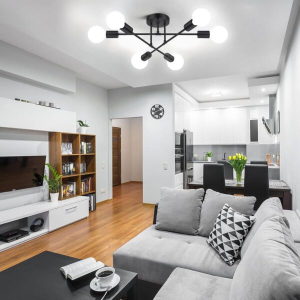 Modern Sputnik Chandelier 6-Light Industrial Ceiling Lights ...