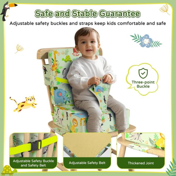 Booster Seat for Kitchen Chair with Backrest & 4 Adjustable ...