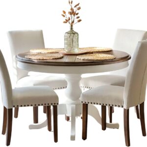 COLAMY Upholstered Parsons Dining Chairs Set of 4, Fabric Di...