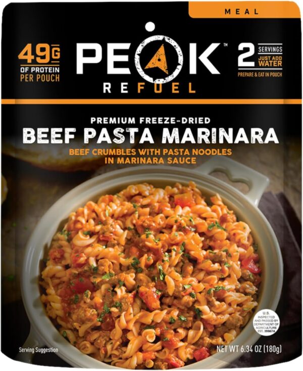 Peak Refuel Beef Pasta Marinara | 49g Protein | 1040 Calorie...