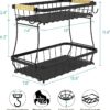 2 Tier Fruit Basket for Kitchen Counter with 2 Mobile Banana...