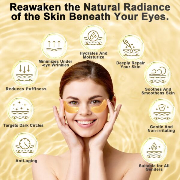 Under Eye Patches (25 Pairs) - 24K Gold Eye Masks Enriched w...