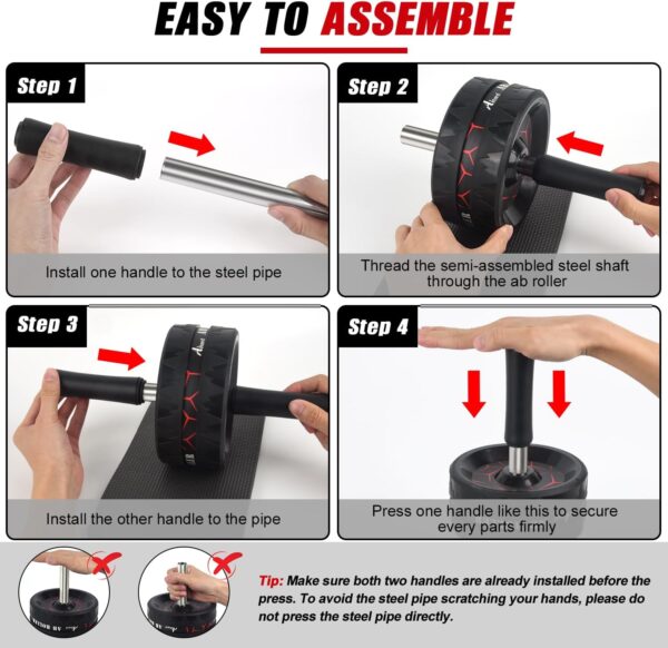 Ab Roller Wheel, Abs Workout Equipment for Abdominal & Core ...