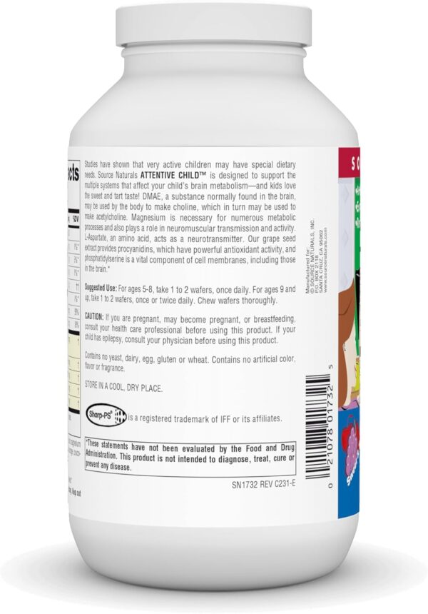 Source Naturals Attentive Child Chewable Wafers for Brain Me...
