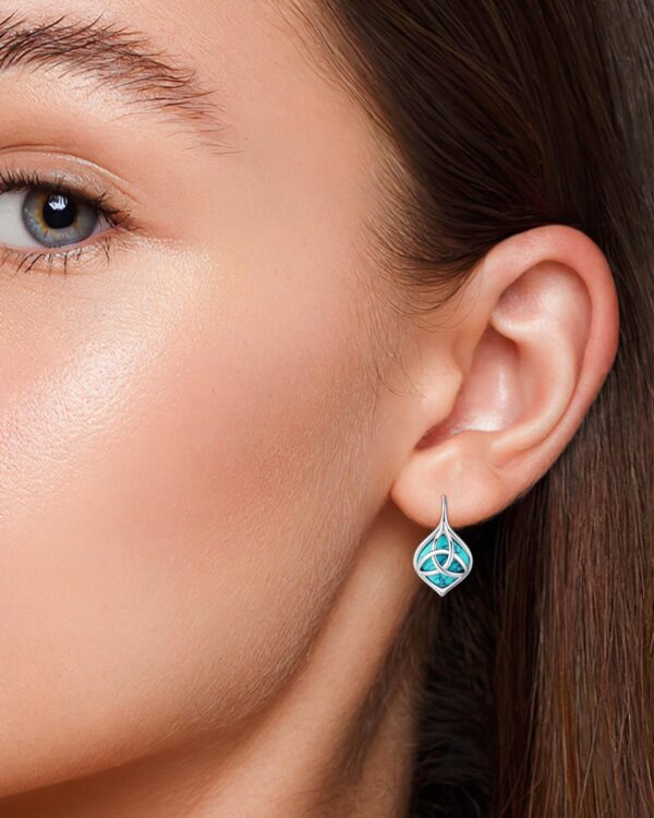 BDL Genuine Turquoise Jewelry for Women, Sterling Silver Ear...