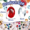 Red Glass Rhinestones, 50Pcs Flat Back Rhinestones Bulk, 18x...