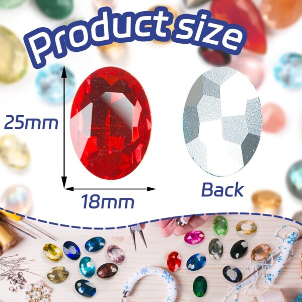 Red Glass Rhinestones, 50Pcs Flat Back Rhinestones Bulk, 18x...