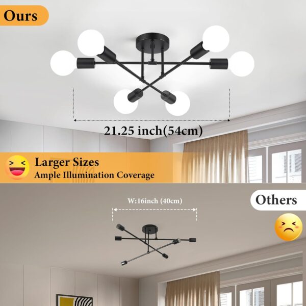 Modern Sputnik Chandelier 6-Light Industrial Ceiling Lights ...
