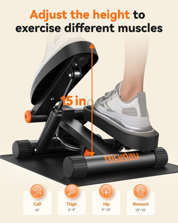 Niceday Steppers for Exercise, Mini Stair Stepper with Resis...