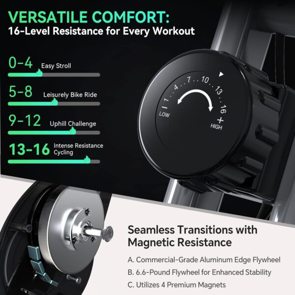 Foldable Exercise Bike Stationary Bikes for Home, 5 IN 1 Ind...