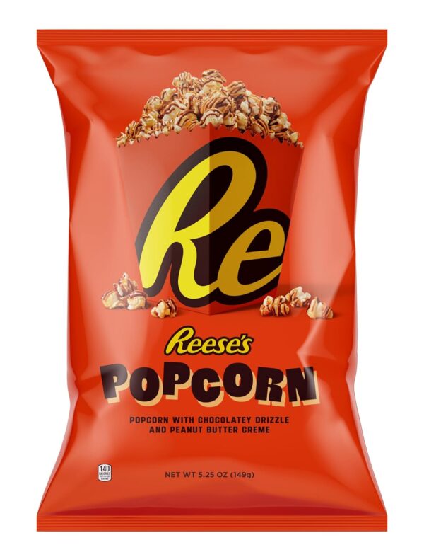 Reese's Popcorn, 5.25oz Grocery Sized Bag, Popcorn Drizzled ...