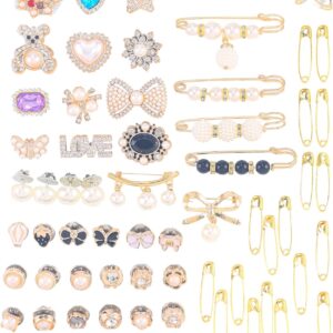 65 PCS Diy Charms For Socks - Safety Brooches And Pins For W...