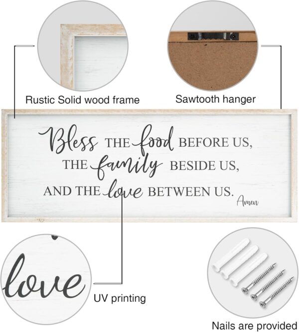 Bless The Food Before Us Home Decor Wall Sign For Family Kit...