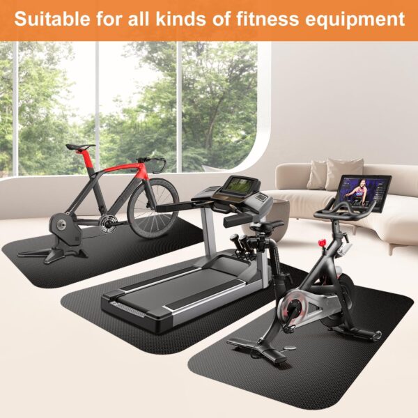 Rowing Machine Mat 96" x 30" with Storage Bag and Sports Tow...