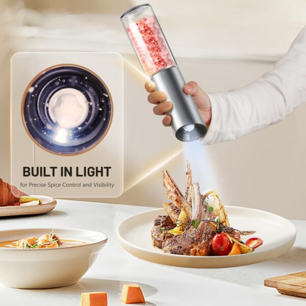 Gravity Electric Salt and Pepper Grinder Set, USB Rechargeab...