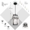 IKK Black Crystal Pendant Light for Kitchen Island, Luxury W...