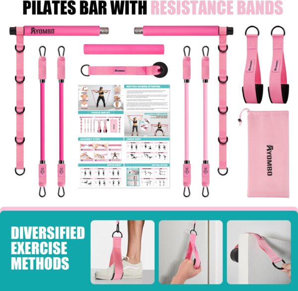 Pilates Bar Kit with Resistance Bands, Pilates Workout Equip...