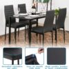 FDW | 5-Piece Dining Table Set | Glass Kitchen Table with 4 ...