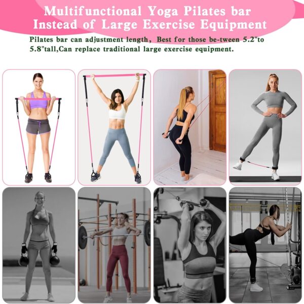 Pilates Bar Kit with Resistance Bands,Pilates Bar with Stack...