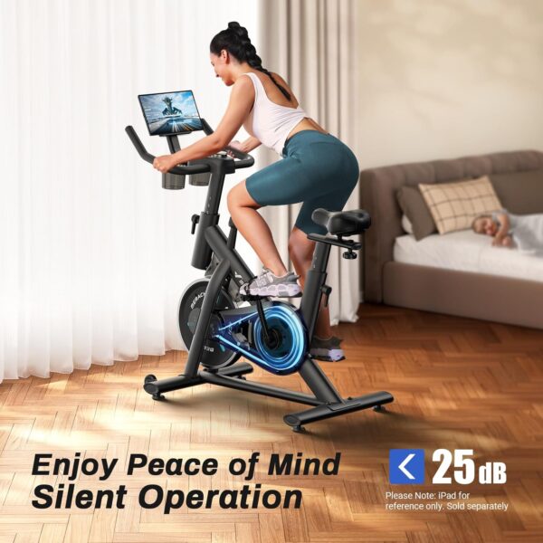 MERACH Exercise Bike, Brake Pad Stationary Bike with Exclusi...