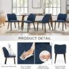 COLAMY Upholstered Dining Chairs Set of 4, Modern PU Leather...