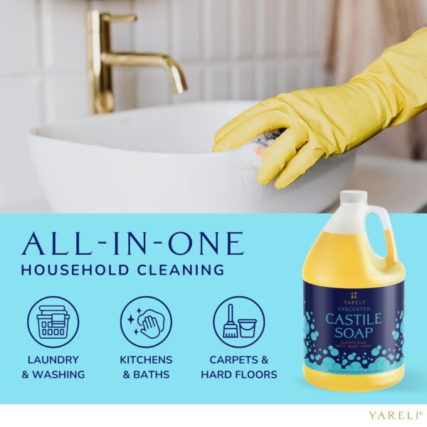 Pure Castile Soap Liquid, Unscented, with All Organic Oils f...