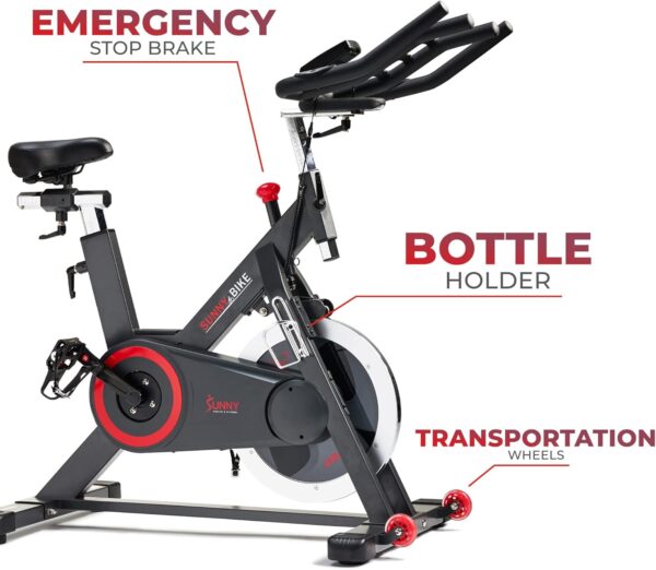 Sunny Health & Fitness Magnetic Belt Drive Indoor Cycling Bi...
