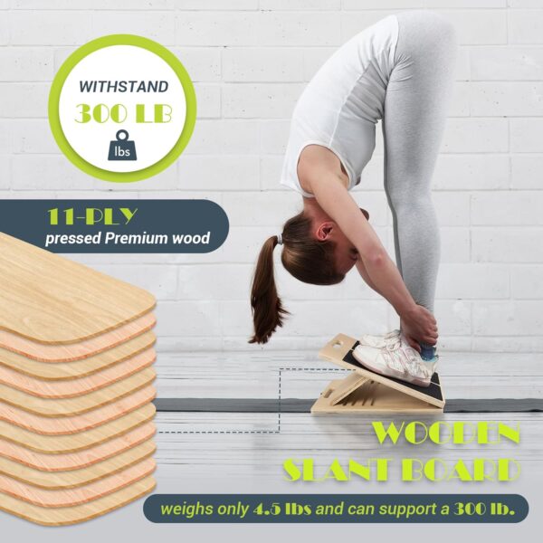 Slant Board for Calf Stretching, Adjustable Portable Wooden ...