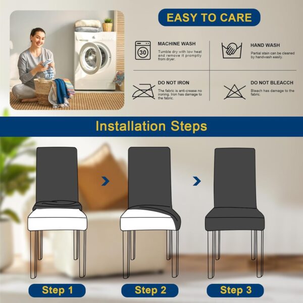 Chair Covers, Stretch Kitchen Dining Room Chair Covers Set o...