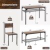 Giantex Dining Table Set for 4, Kitchen Table with Chairs & ...