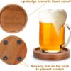 6 Pcs Best Wooden Coasters with Holder Coffee Table Decor Ac...