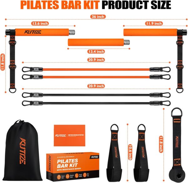 Pilates Bar Kit with Resistance Bands, Pilates Equipment, Mu...