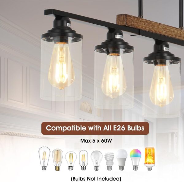 Farmhouse Kitchen Island Lighting, 5-Light Dining Room Light...