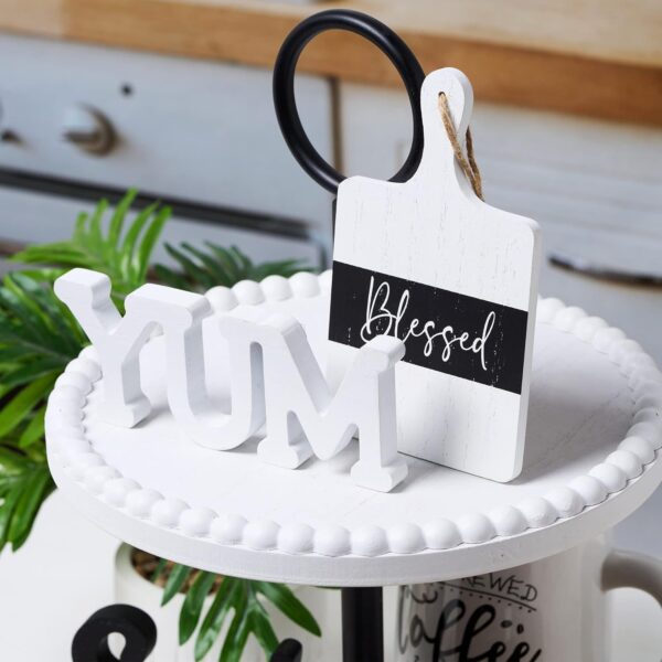 GENMOUS Farmhouse Kitchen Tiered Tray Decor Items Mini Set, ...