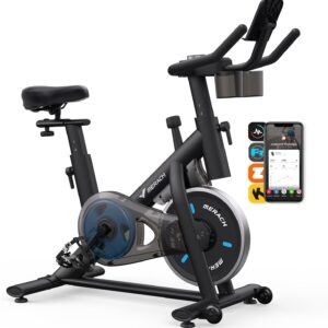 MERACH Exercise Bike, Brake Pad Stationary Bike with Exclusi...