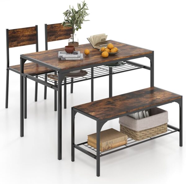 Giantex Dining Table Set for 4, Kitchen Table with Chairs & ...