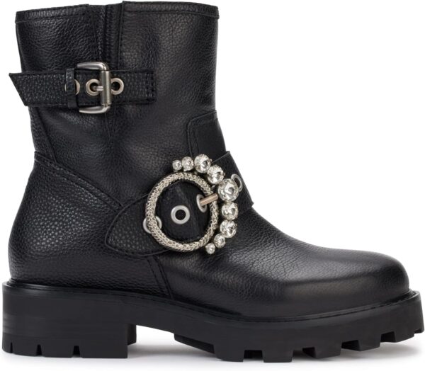 KARL LAGERFELD PARIS Women's Lug-Sole Marceau Combat Boot wi...