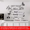 Kitchen Wall Decals Dinner Meal Prayer Wall Stickers Vinyl K...