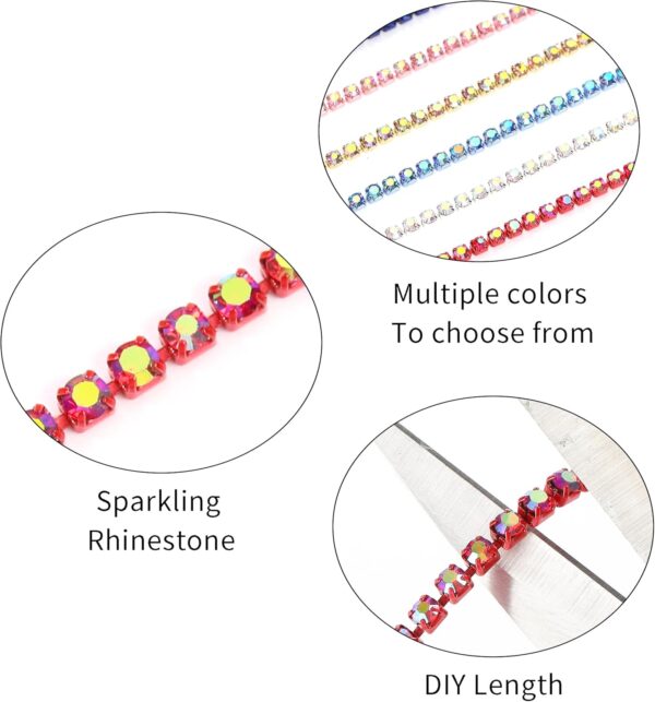 10 Yards 2 MM Rhinestone Chain Trim Crystal Rhinestone Close...