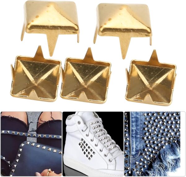 400 Pieces Square Pyramid Studs, 4 to 7mm Metal Versatile Na...