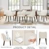 COLAMY Upholstered Dining Chairs Set of 4, Modern Fabric Din...