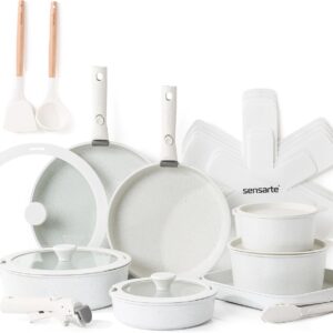 SENSARTE 24 Piece Pots and Pans Set, Nonstick Detachable Han...